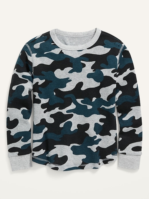 View large product image 1 of 2. Long-Sleeve Camo-Print Thermal T-Shirt For Boys