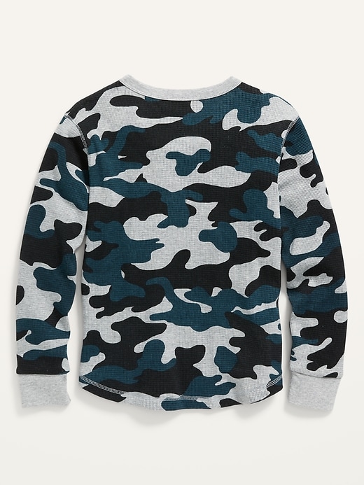 View large product image 2 of 2. Long-Sleeve Camo-Print Thermal T-Shirt For Boys