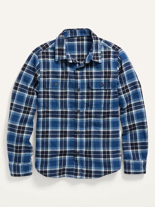 Built-In Flex Flannel Utility Pocket Shirt For Boys