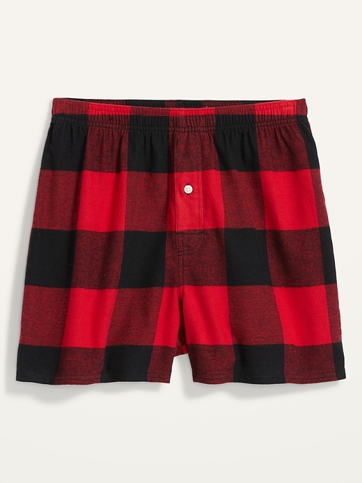 View large product image 1 of 1. Matching Plaid Flannel Boxer Shorts