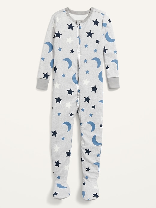 View large product image 1 of 1. Unisex 2-Way-Zip Footie Pajama One-Piece for Toddler