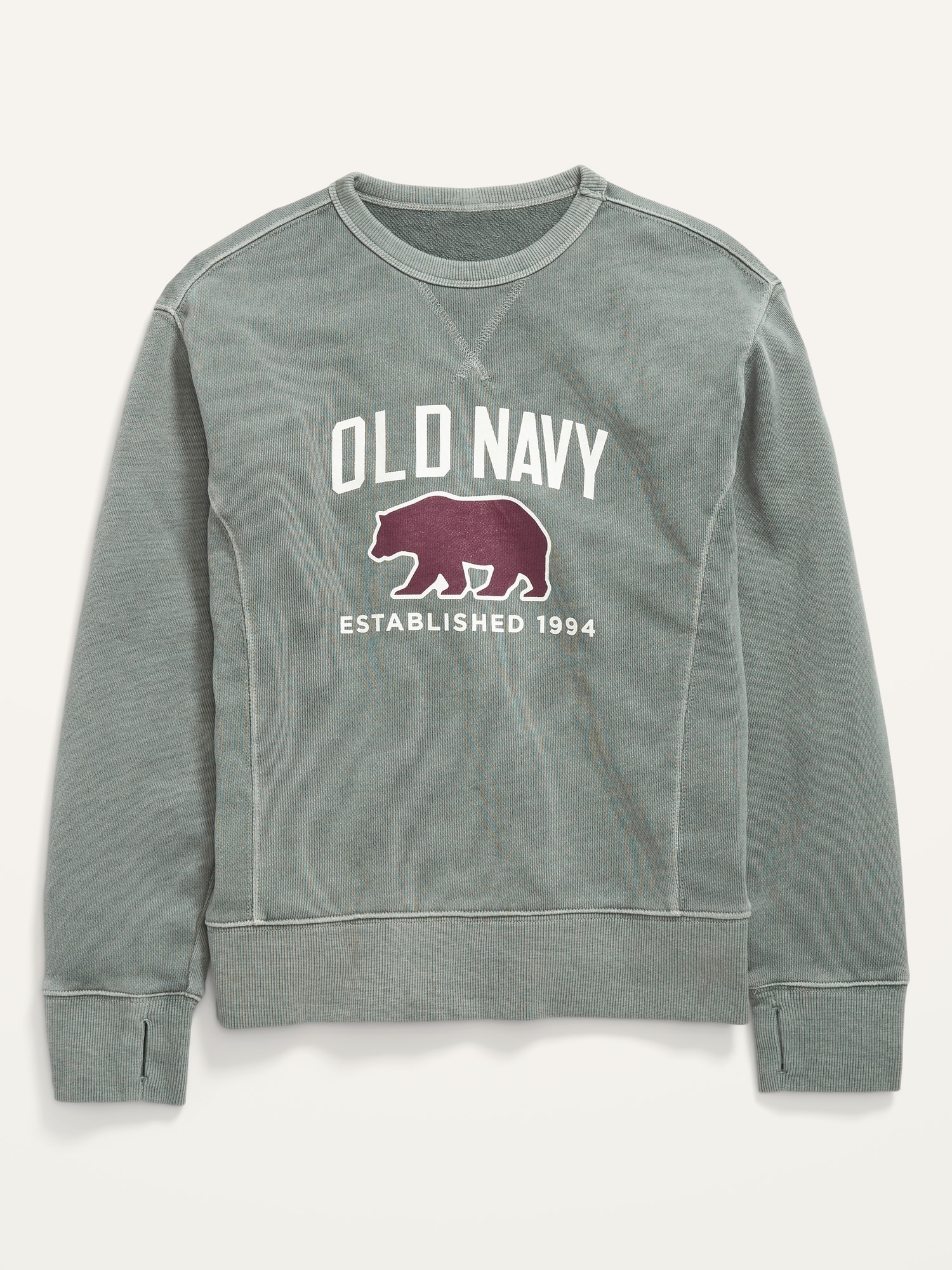 Vintage Garment-Dyed Logo Sweatshirt For Boys Old Navy