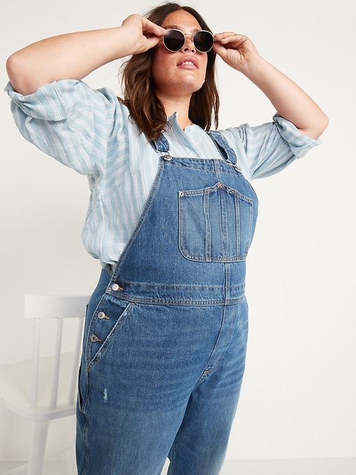 Image number 3 showing, Slouchy Straight Jean Overalls for Women