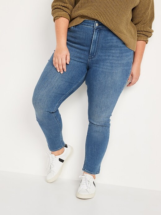 Image number 7 showing, High-Waisted Medium-Wash Super Skinny Jeans for Women