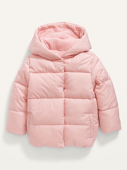 View large product image 1 of 2. Water-Resistant Frost-Free Hooded Puffer Jacket for Toddler Girls