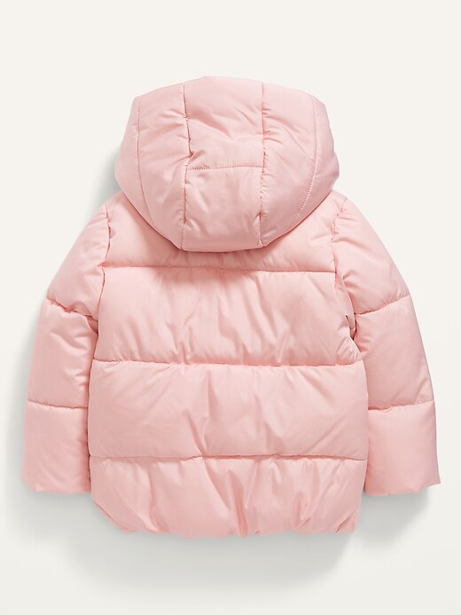 View large product image 2 of 2. Water-Resistant Frost-Free Hooded Puffer Jacket for Toddler Girls