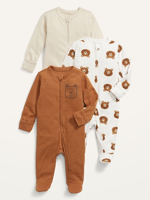 View large product image 1 of 1. Unisex 3-Pack Sleep & Play Footed One-Piece for Baby