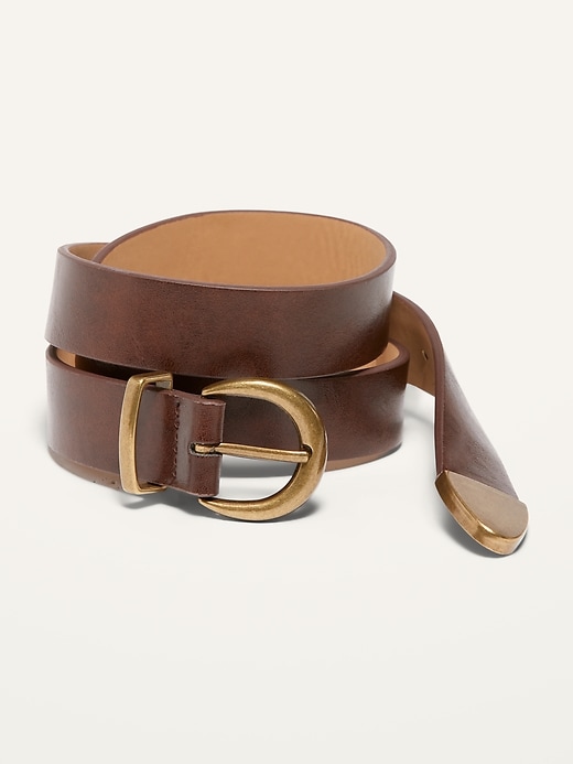 View large product image 1 of 1. Faux-Leather Western Belt For Women (1-Inch)