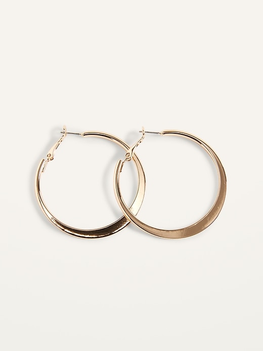 Old Navy Bold Gold-Toned Hoop Earrings For Women. 1