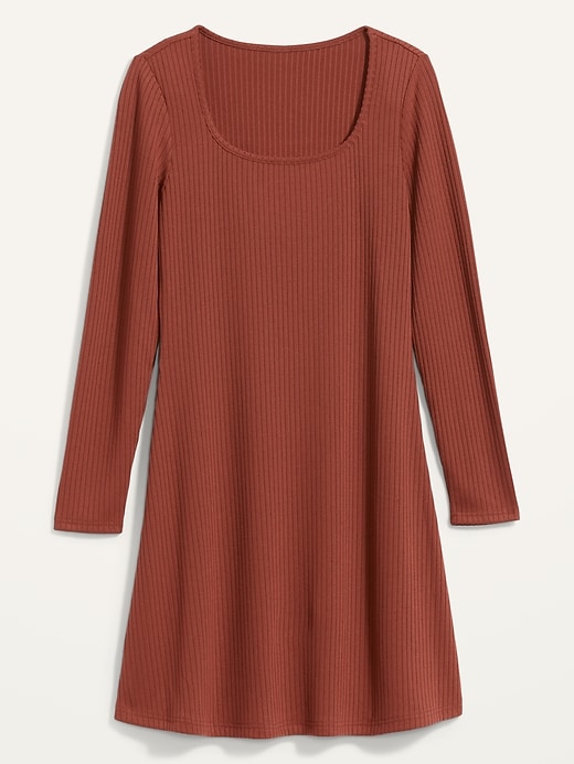 Image number 4 showing, Fit & Flare Rib-Knit Long-Sleeve Mini Dress for Women