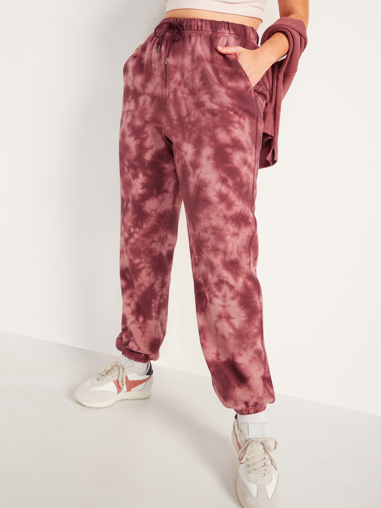 Extra High-Waisted Specially-Dyed Fleece Classic Sweatpants for Women