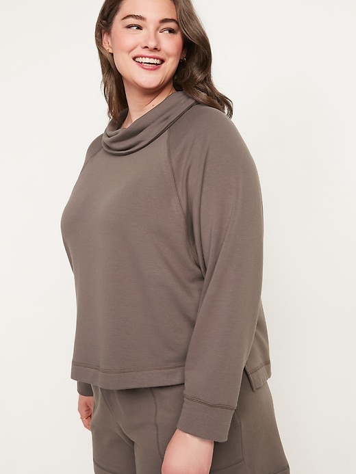 Image number 7 showing, Cozy-Knit Cowl-Neck Lounge Top