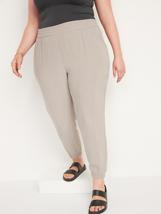 Image number 7 showing, High-Waisted Twill Jogger Pants for Women