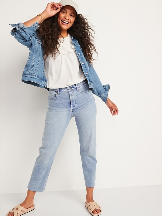 old navy high rise straight leg jeans