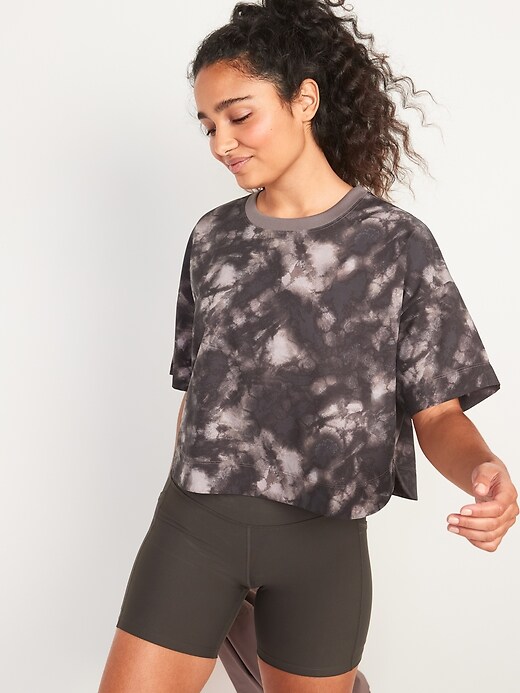 Image number 5 showing, Loose Short-Sleeve StretchTech Performance Cropped Top