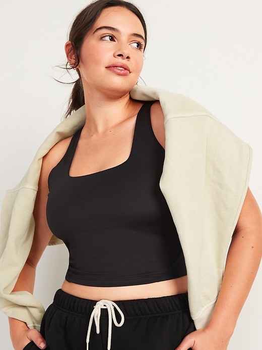 Old Navy PowerSoft Cropped Ribbed ShelfBra Tank Top for Women