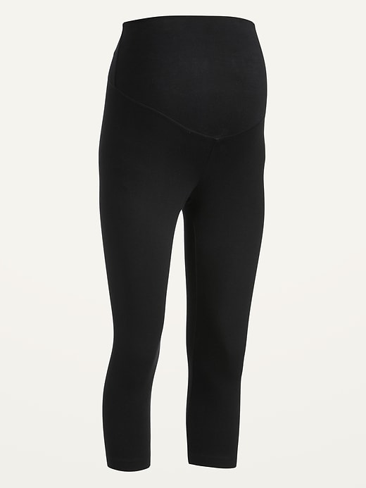 Image number 5 showing, Maternity Full-Panel Cropped Leggings