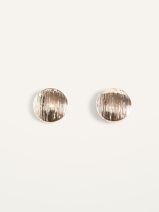 Women's Textured Circular Stud Earrings