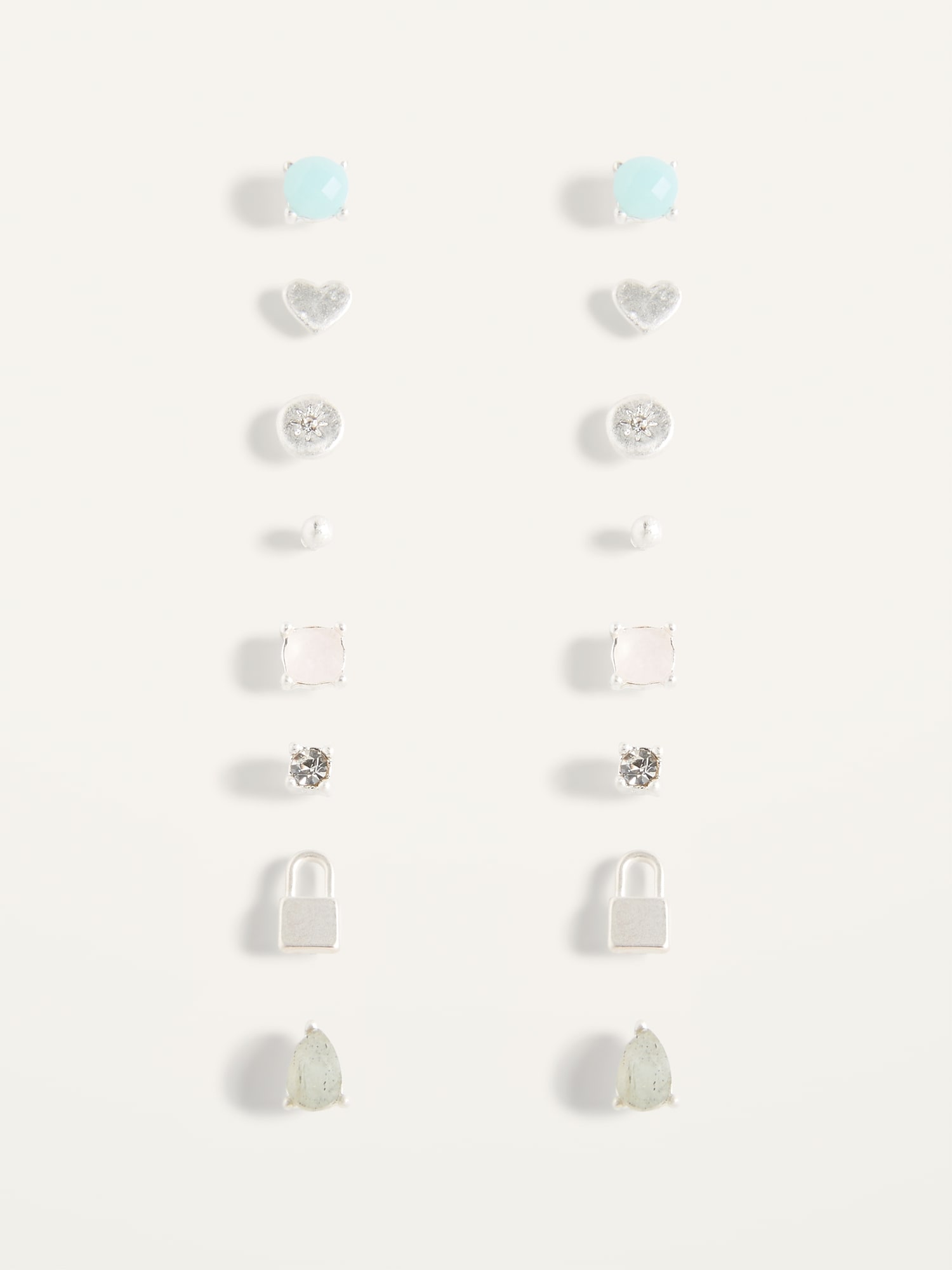 SilverPlated Stud Earrings Variety 8Pack For Women Old Navy