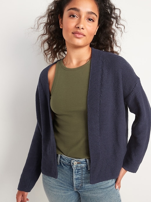 View large product image 1 of 1. Slouchy Open-Front Cardigan Sweater