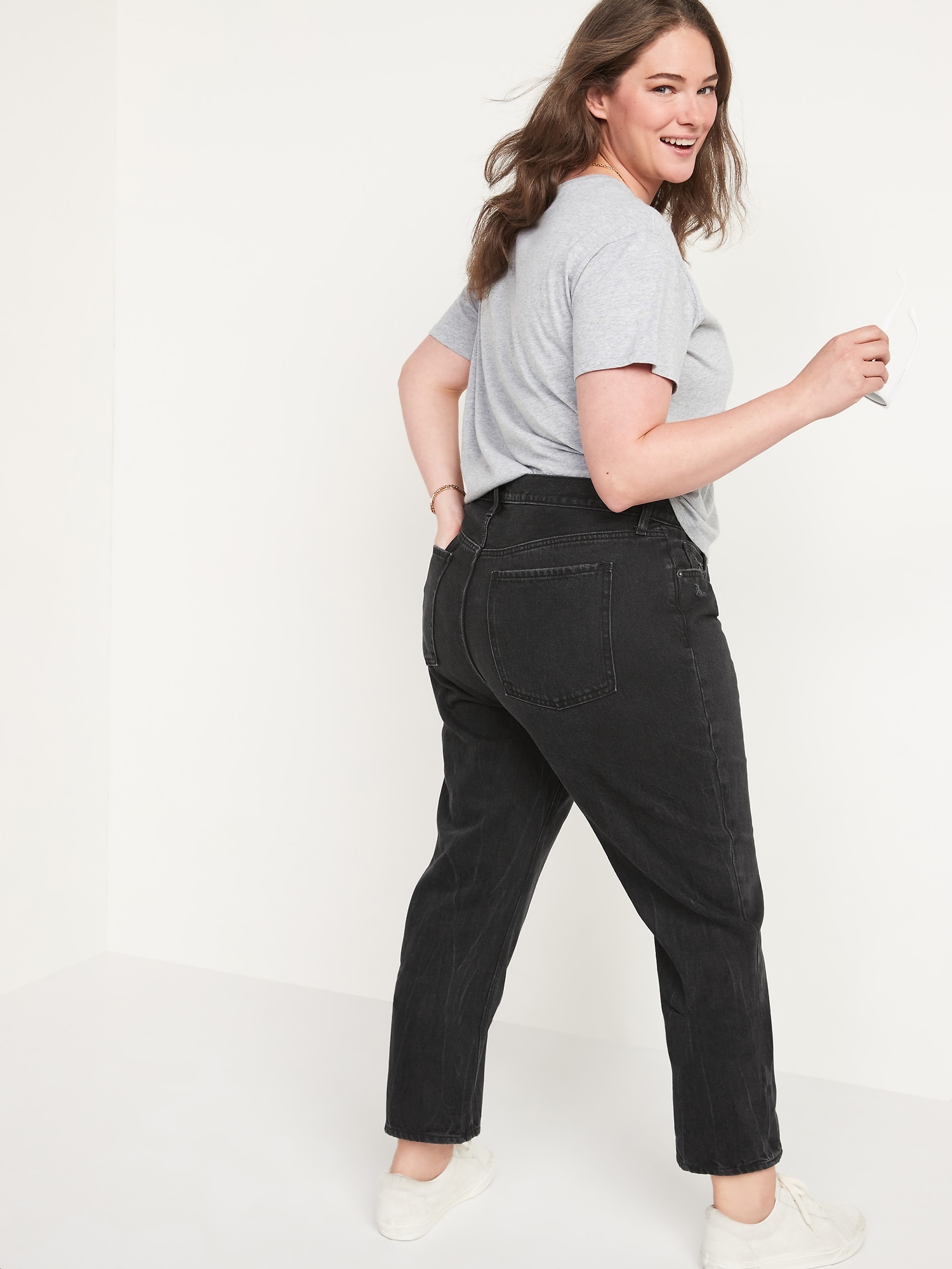 High-Waisted Slouchy Straight Cropped Jeans Women | Old Navy