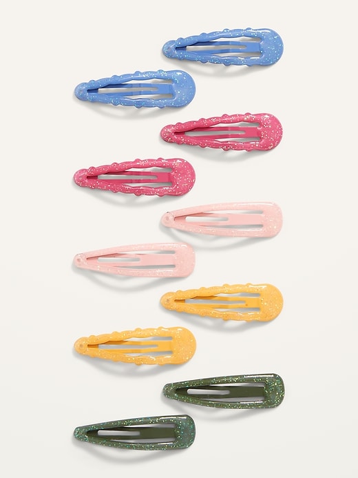 View large product image 1 of 1. Metal Hair Clips 10-Pack for Girls