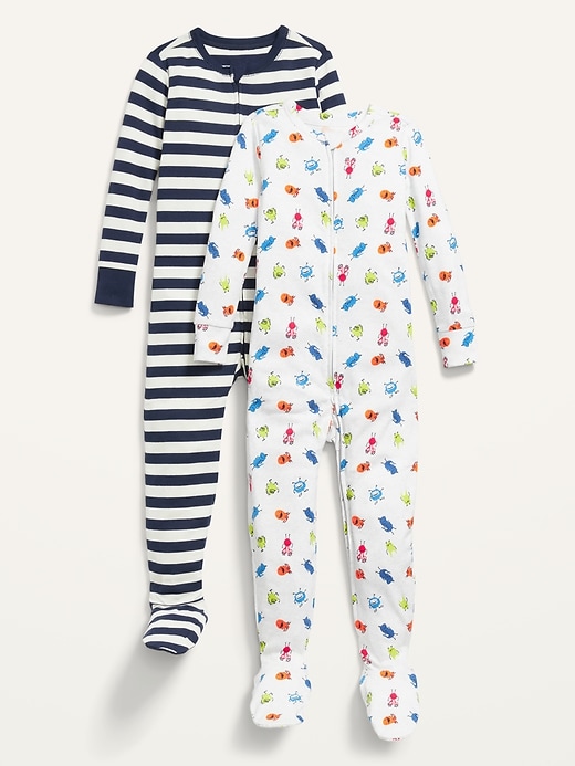 View large product image 1 of 1. Unisex 2-Pack Footie Pajama One-Piece for Toddler & Baby