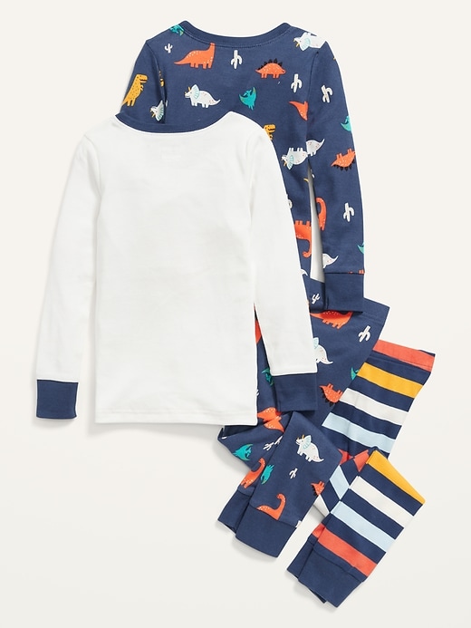 View large product image 2 of 2. Unisex 4-Piece "Sleepy-Saurus" Graphic Pajama Set for Toddler & Baby
