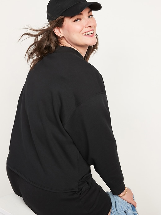 Image number 8 showing, Slouchy Mock-Neck French-Terry Sweatshirt