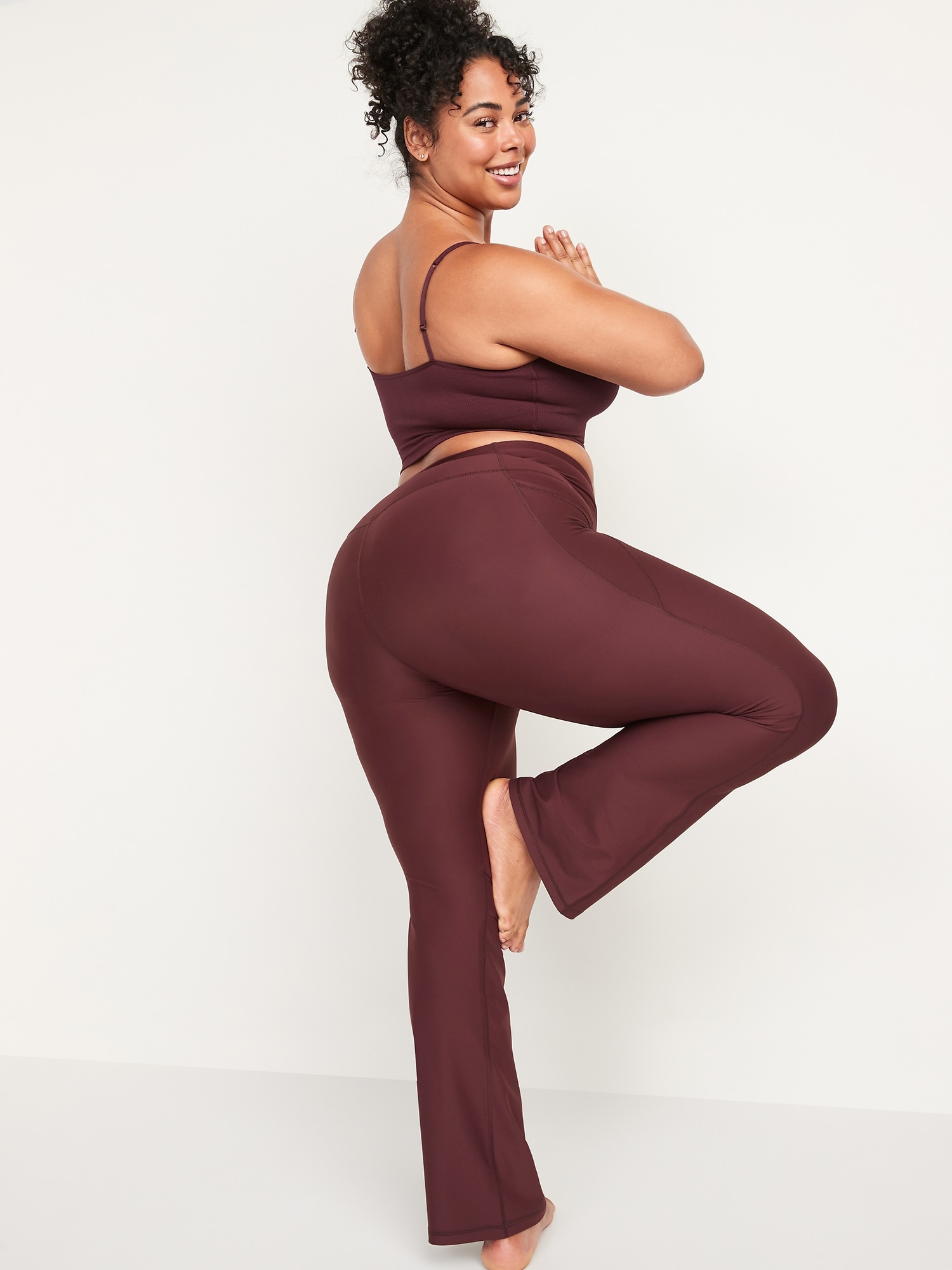 Sexy Dance Women Bootcut Yoga Pants with Pockets High Waist Boot Cut Gym  Fitness Trousers Plus Size Pant Stretch Yoga Workout Pants for Women Ladies  