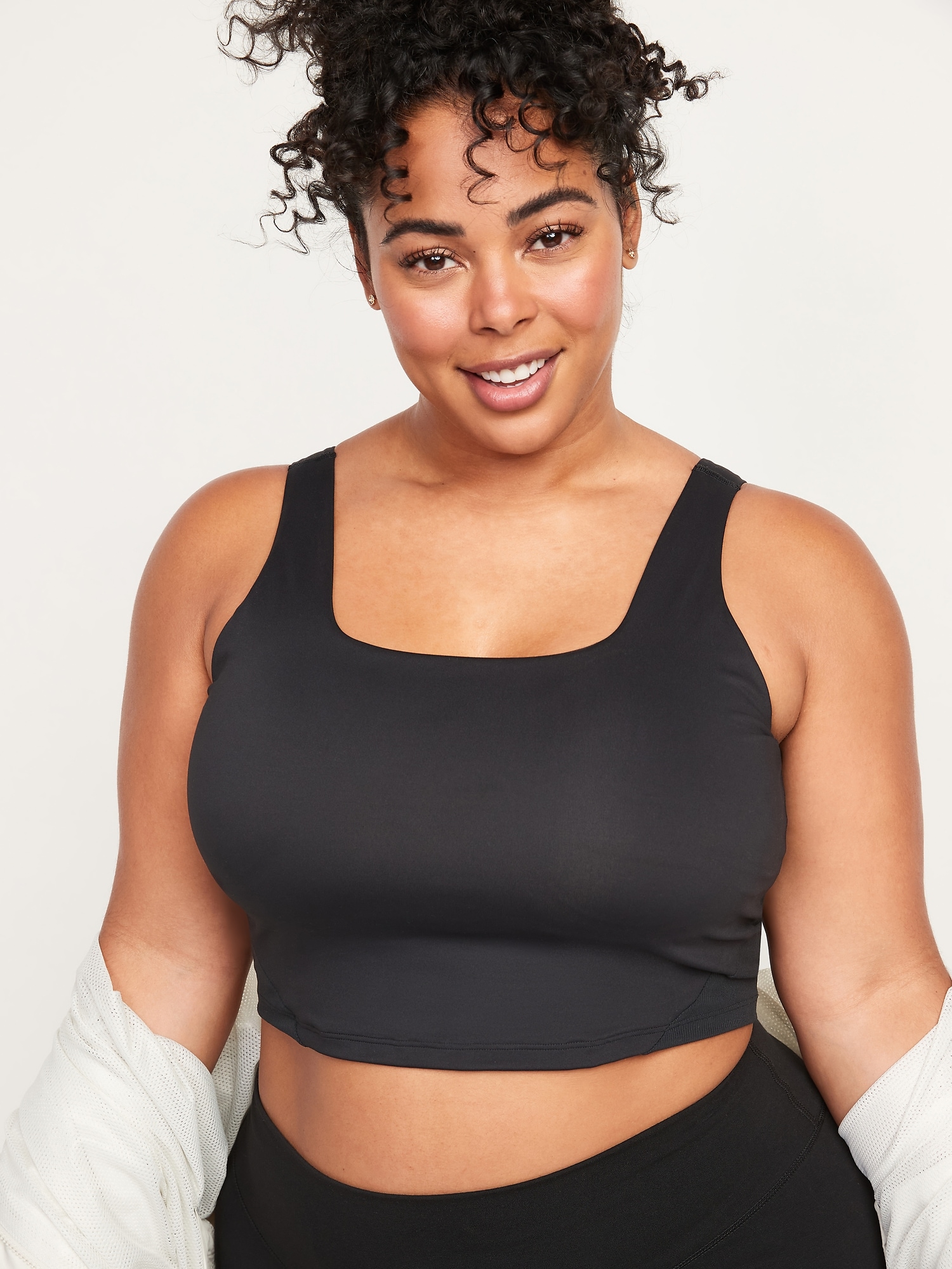PowerSoft Cropped Ribbed Shelf-Bra Tank Top for Women | Old Navy