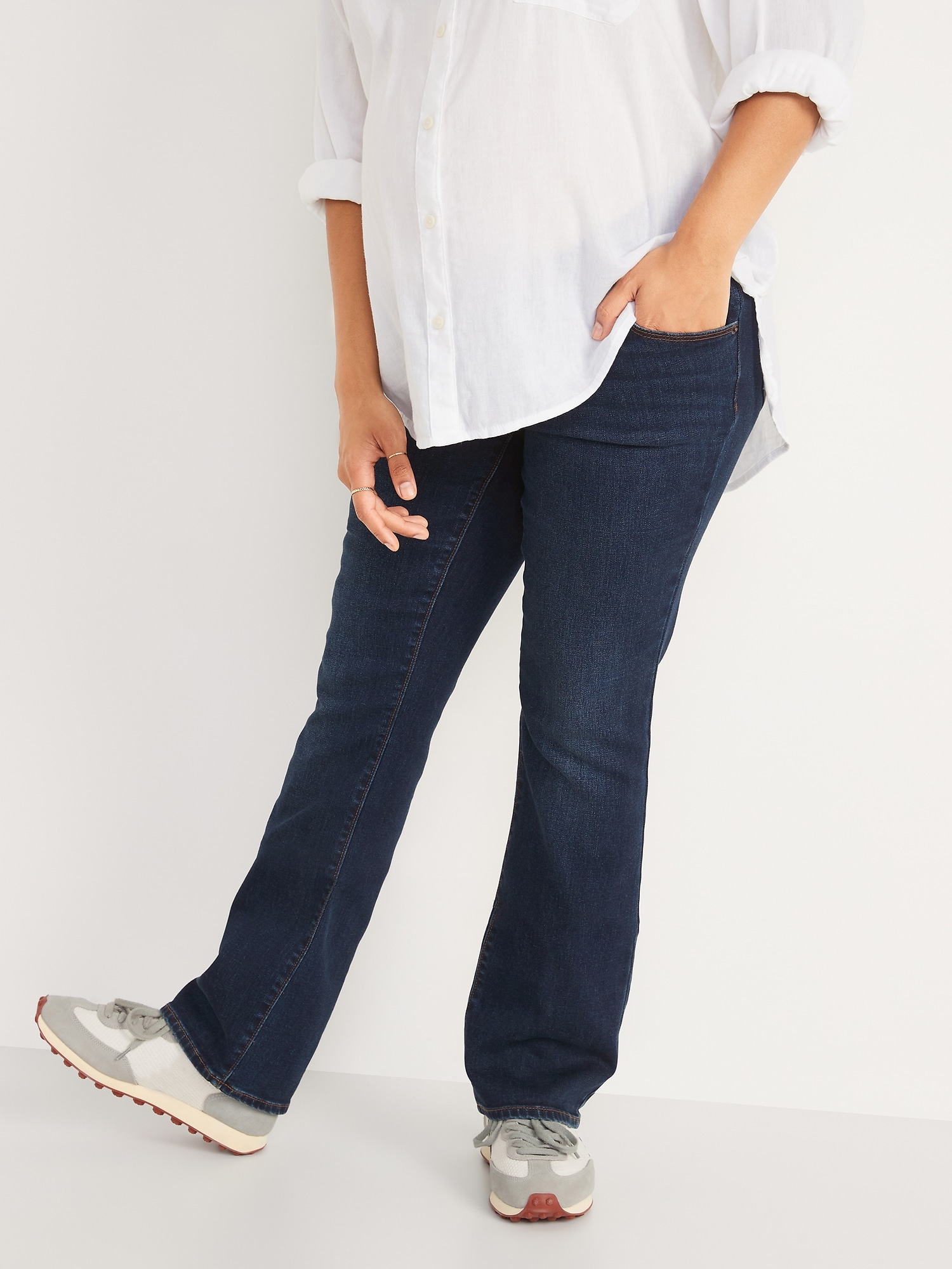 Old Navy Maternity Front Low Panel Boot-Cut Jeans