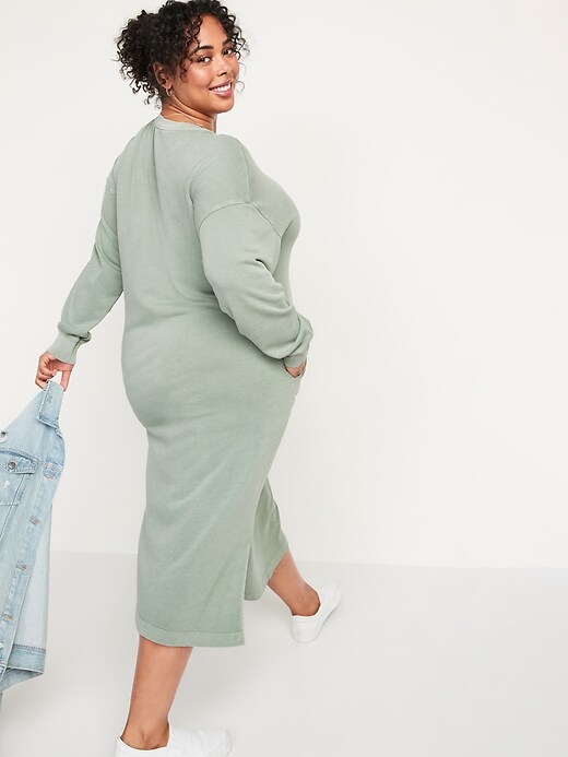 Long-Sleeve Midi Sweatshirt Shift Dress | Old Navy