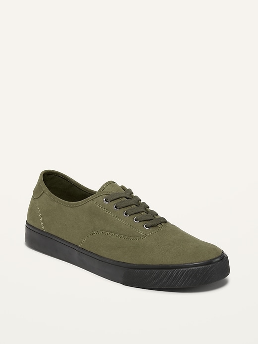 View large product image 1 of 3. Faux-Suede Lace-Up Sneakers
