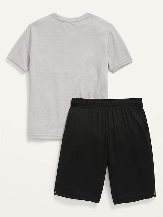 View large product image 2 of 2. Go-Dry Cool Graphic Tee & Mesh Shorts 2-Pack For Boys