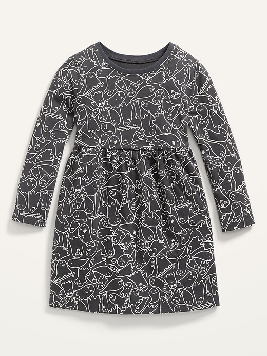 View large product image 1 of 1. Long-Sleeve Fit & Flare Printed Dress for Toddler Girls