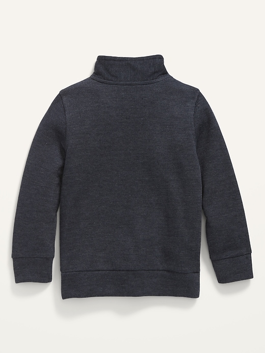 View large product image 2 of 2. 1/4-Zip French Rib Pullover Sweater for Toddler Boys