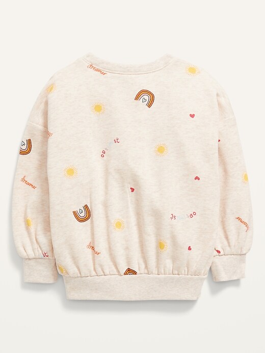 View large product image 2 of 2. Drop-Shoulder Fleece Sweatshirt for Toddler Girls