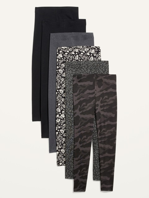 High-Waisted Fashion Layering Leggings 6-Pack