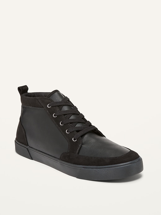 Faux-Leather/Faux-Suede Sneakers for Men