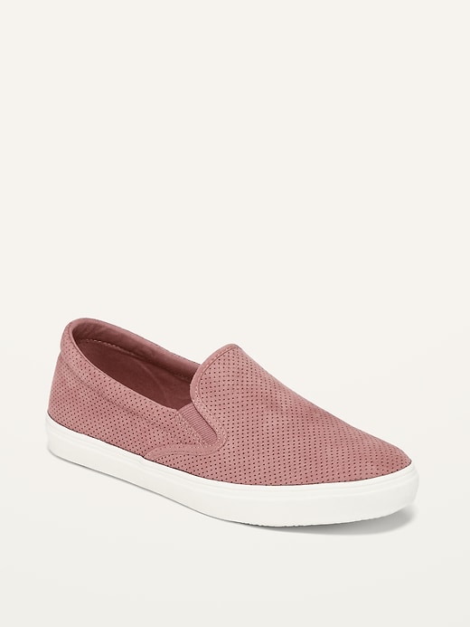 Image number 1 showing, Faux-Suede Slip-On Sneakers