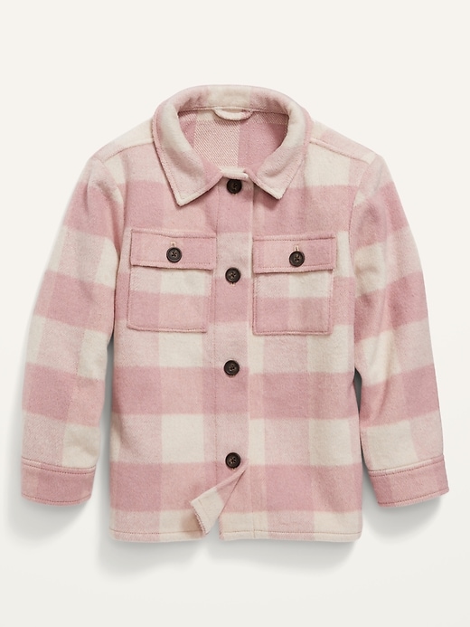 View large product image 1 of 1. Plaid Textured Shacket for Girls