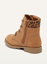 View large product image 3 of 4. Faux-Suede Lace-Up Boots for Toddler Girls