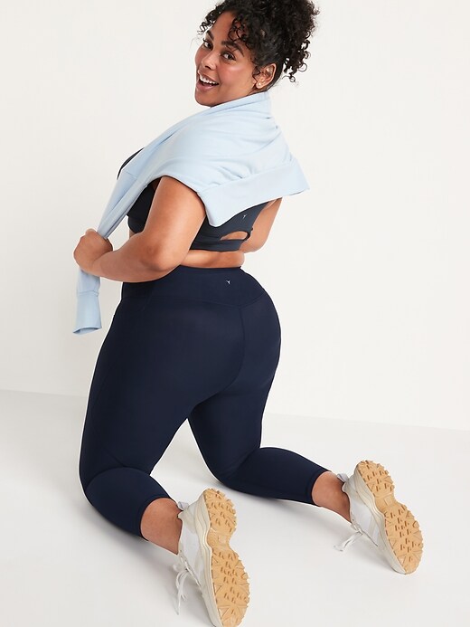 Image number 8 showing, High-Waisted PowerSoft Side-Pocket Crop Leggings for Women