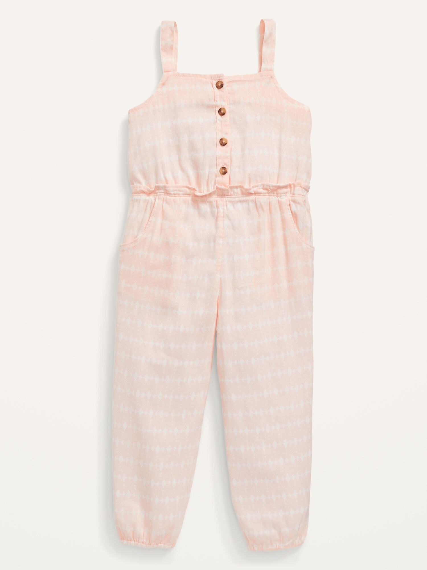 Sleeveless Button-Front Jumpsuit for Toddler Girls | Old Navy