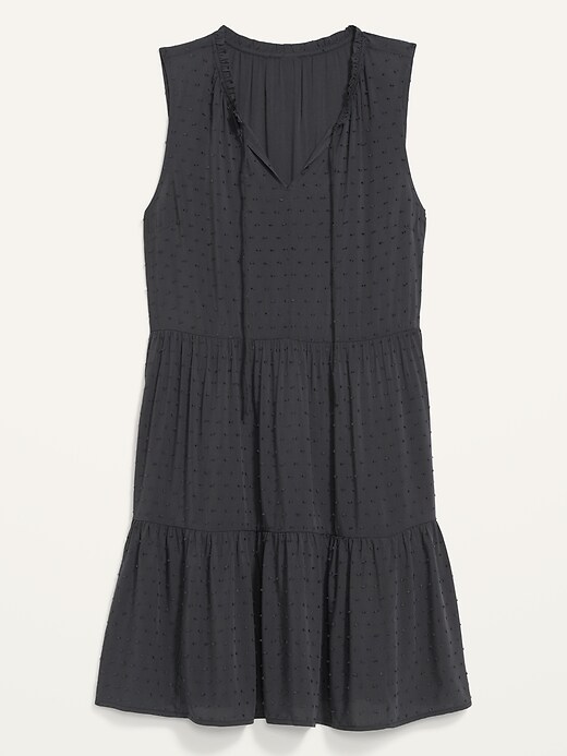 Image number 4 showing, Sleeveless Tiered Clip-Dot Mini Swing Dress