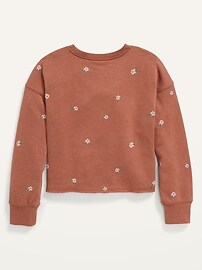 View large product image 3 of 3. Slouchy Vintage Floral-Print Sweatshirt for Girls