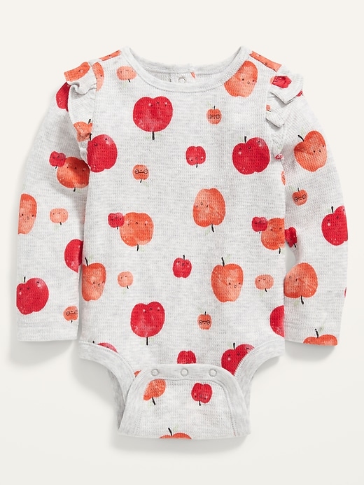 View large product image 1 of 2. Long-Sleeve Printed Thermal Bodysuit for Baby