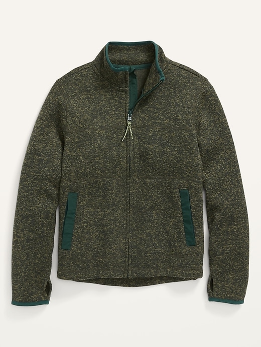 View large product image 1 of 1. Mock-Neck Sweater-Fleece Zip-Front Sweatshirt For Boys
