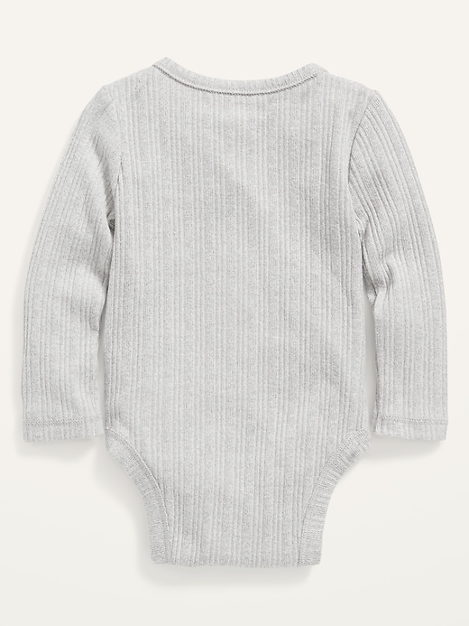 View large product image 2 of 2. Cozy Unisex Long-Sleeve Henley Bodysuit for Baby